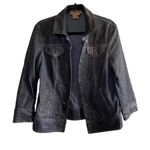 Peck & Peck Weekend ~ denim look~ black with an iridescent pink shimmer~ size 10